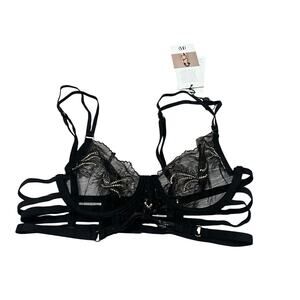 Blue Bella Mariana Lace Bralette Black Bra 32 A